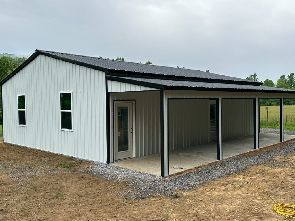 MaxSteel Vertical Metal Garage with Lean-To