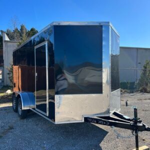 7x14 Quality Cargo Black Enclosed Trailer at Homestead Landing