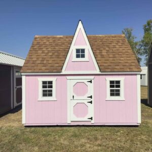 10x12 Derksen Portable Pink Wood Victorian Style Playhouse at Homestead-Landing in Dickson TN