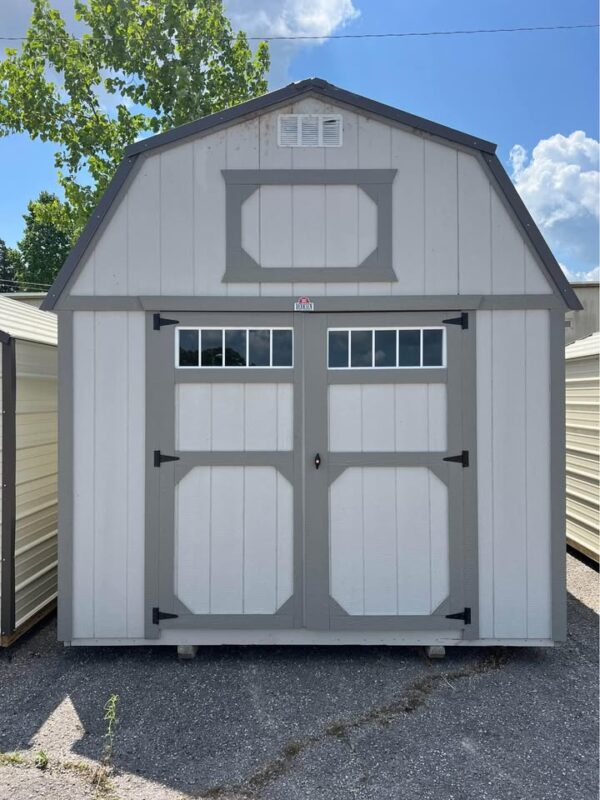 10x20 Derksen Lofted Barn with Workbench and Peg Board at Homestead Landing in Dickson TN