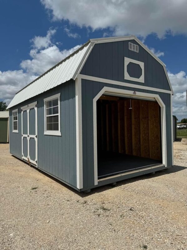 12x24 Derksen Portable Side Lofted Barn with Electric and Workbench at Homestead Landing in Dickson TN