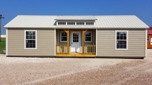 12x32 Derksen Portable Side Cabin with Dormer and Transom Windows at Homestead Landing in Dickson TN