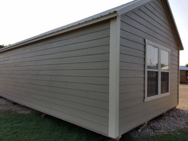 12x32 Derksen Portable Side Cabin with Dormer and Transom Windows at Homestead Landing in Dickson TN