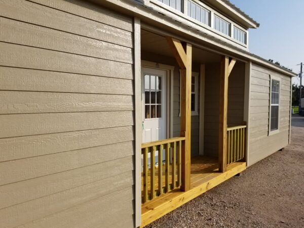 12x32 Derksen Portable Side Cabin with Dormer and Transom Windows at Homestead Landing in Dickson TN