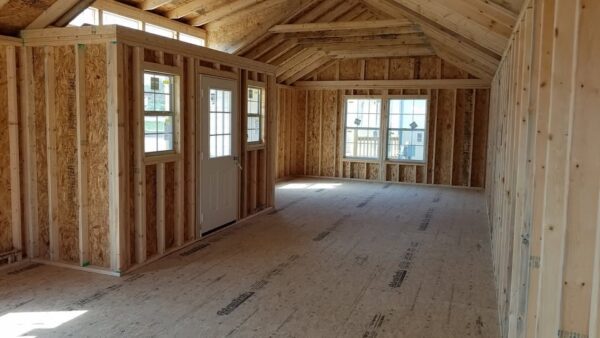 12x32 Derksen Portable Side Cabin with Dormer and Transom Windows at Homestead Landing in Dickson TN
