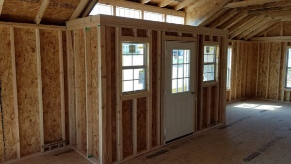 12x32 Derksen Portable Side Cabin with Dormer and Transom Windows at Homestead Landing in Dickson TN