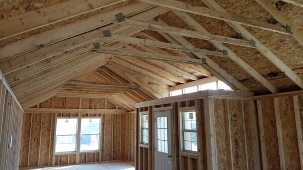 12x32 Derksen Portable Side Cabin with Dormer and Transom Windows at Homestead Landing in Dickson TN