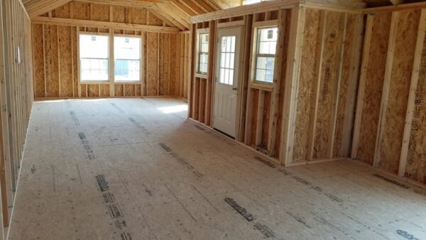 12x32 Derksen Portable Side Cabin with Dormer and Transom Windows at Homestead Landing in Dickson TN