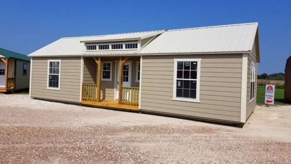 12x32 Derksen Portable Side Cabin with Dormer and Transom Windows at Homestead Landing in Dickson TN