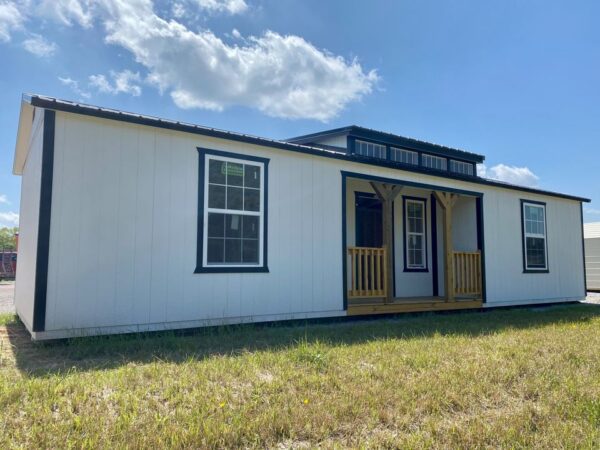 14x40 Derksen Portable Side Cabin with Transom window Dormer at Homestead Landing in Dickson TN