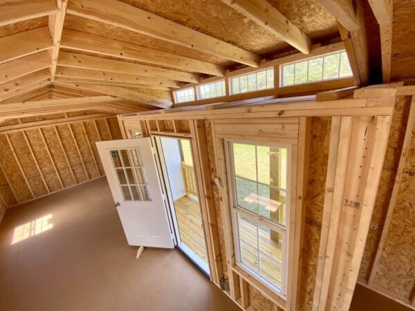 14x40 Derksen Portable Side Cabin with Transom window Dormer at Homestead Landing in Dickson TN