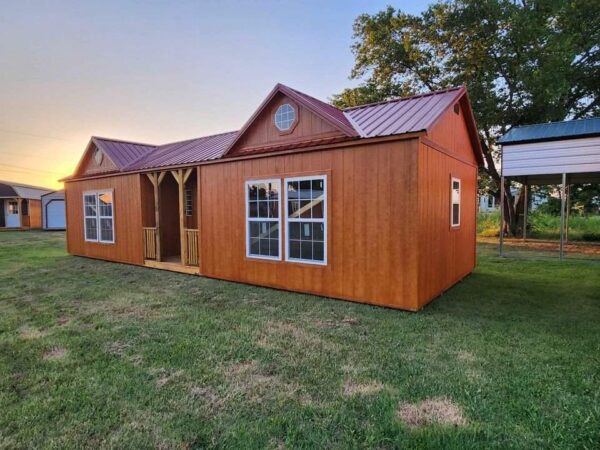 14x40 Derksen Portable Side Cabin with Sunburst Dormers at Homestead Landing in Dickson TN