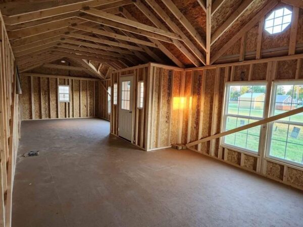 14x40 Derksen Portable Side Cabin with Sunburst Dormers at Homestead Landing in Dickson TN