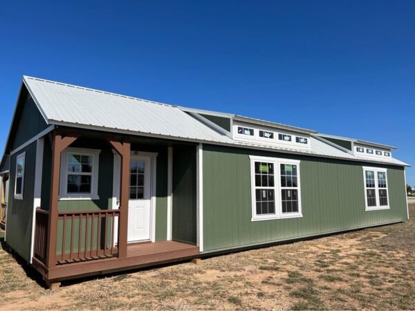 16x50 Derksen Side Cabin with Double Dormer Systems and Transom Windows at Homestead Landing in Dickson TN