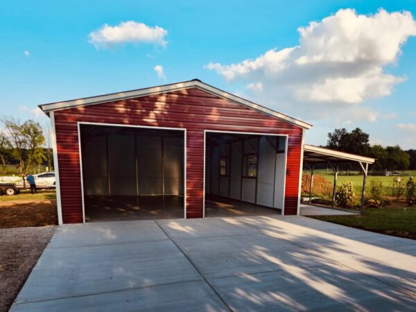 22x24x9 MaxSteel Metal Garage with Lean-To at Homestead Landing in Dickson TN
