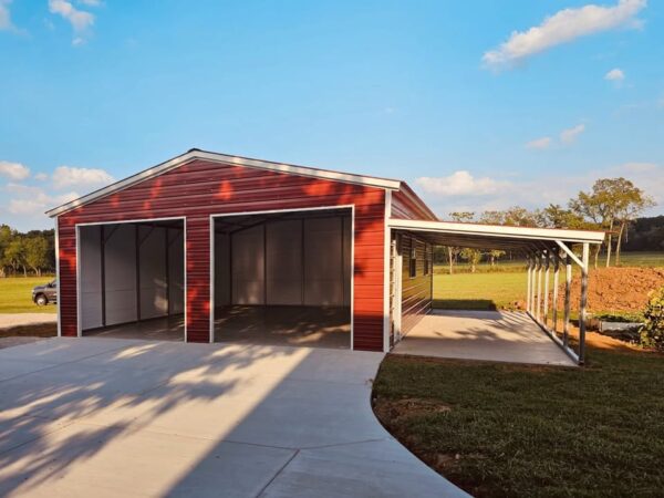 22x24x9 MaxSteel Metal Garage with Lean-To at Homestead Landing in Dickson TN