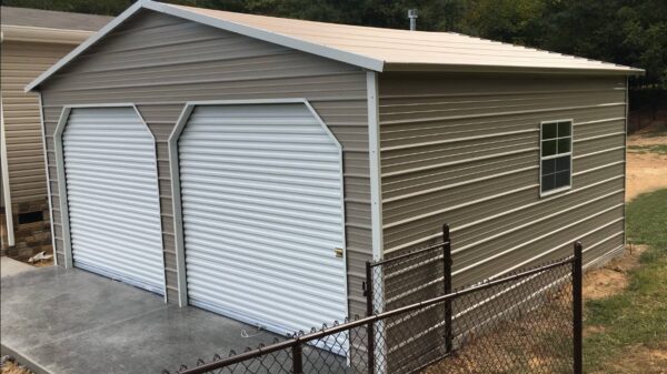 MaxSteel 20x20x9 Boxed Eave Two Car Metal Garage available Homestead Landing in Dickson TN