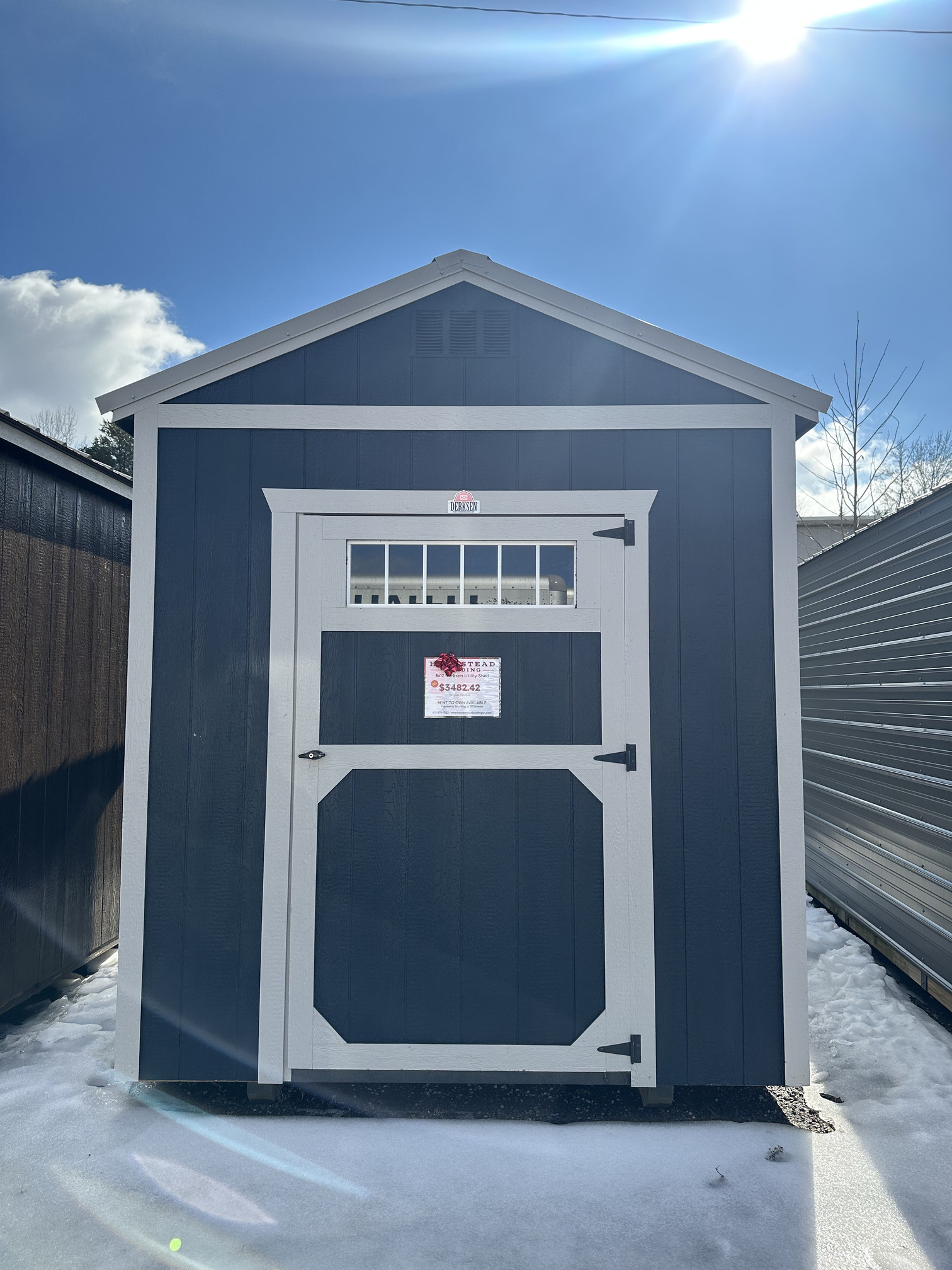 8x12 Derksen Wood Utility Shed wtih Transom Window at Homestead Landing in Dickson TN
