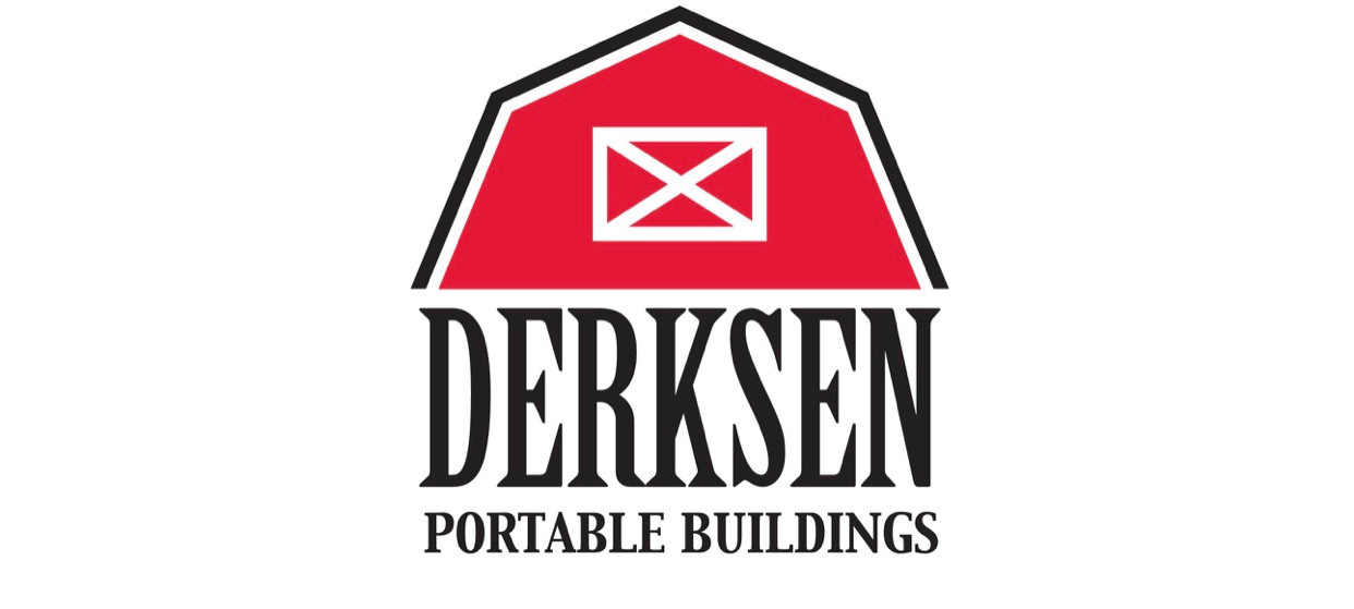 Derksen Portable Buildings logo – handmade sheds, cabins, and barns available at Homestead Landing in Dickson, TN.