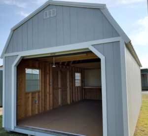 Derksen Portable Lofted Barn Garage at Homestead Landing