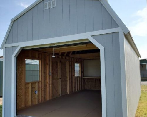 Derksen Portable Lofted Barn Garage at Homestead Landing