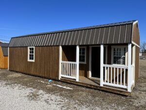 Derksen Deluxe Side Lofted Barn Cabin with White Porch at Homestead Landing in Dickson TN