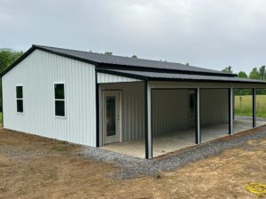 MaxSteel Vertical Metal Garage with Lean-To