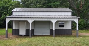 MaxSteel Vertical Metal Garage with Lean-To