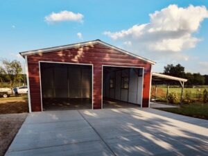 MaxSteel Vertical Metal Garage with Lean-To