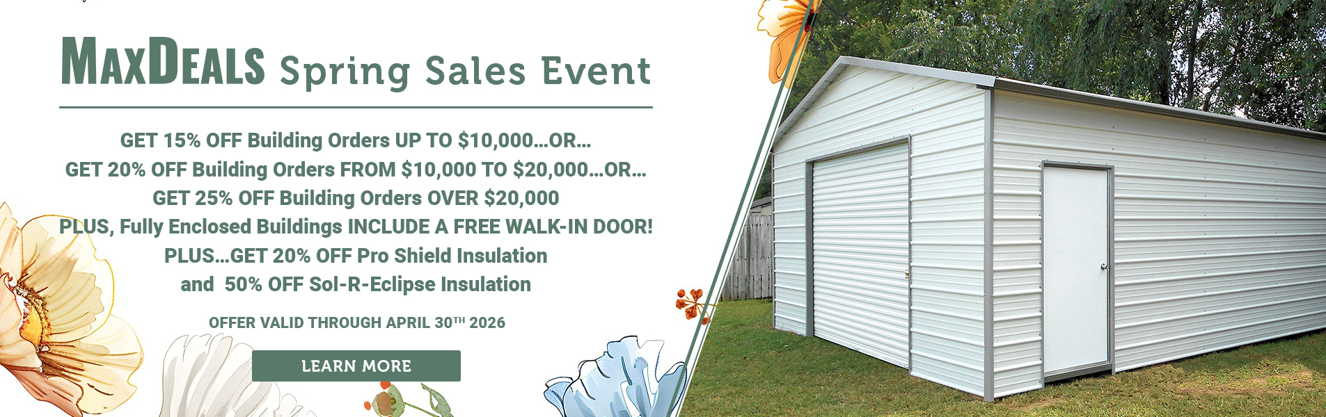 MaxSteel Metal Buildings April Sale at Homestead Landing in Dickson TN